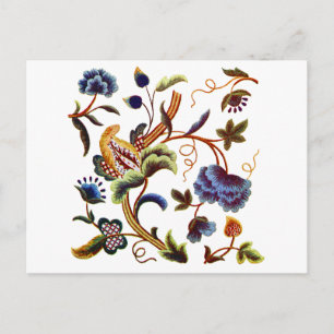 Carte Postale Belle broderie élisabéthaine jacobéenne