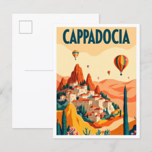 Carte Postale Belle Cappadoce Turquie Illustration Voyage