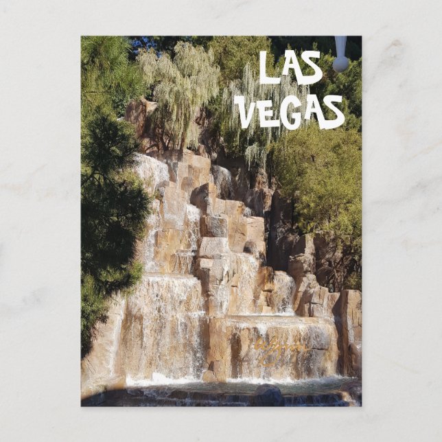 Carte Postale Belle Cascade de casino sur le Strip de Las Vegas (Devant)