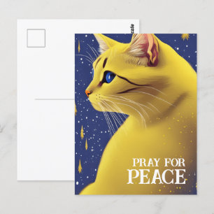 Carte Postale Belle chatte jaune aux yeux bleus - ukraine