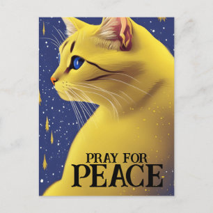 Carte Postale Belle chatte jaune aux yeux bleus - ukraine