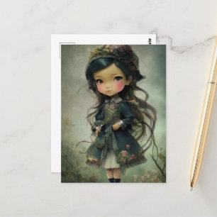 Carte Postale Belle Chibi Kawaii Style Girl Art