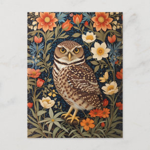 Carte Postale Belle Chouette bractée William Morris Inspiré