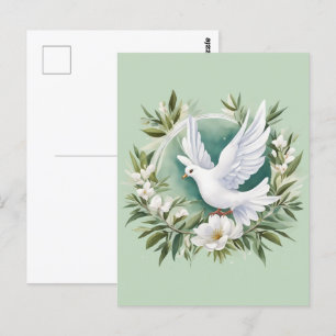 Carte Postale Belle colombe blanche