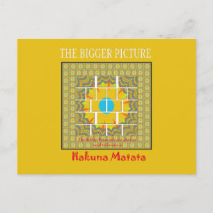 Carte Postale Belle conception graphique extraordinaire jaune or