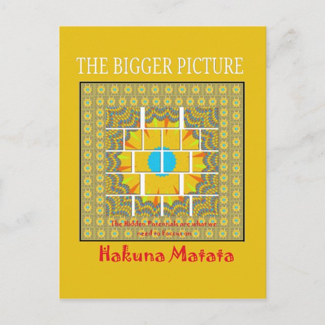 Carte Postale Belle conception graphique extraordinaire jaune or (Devant)