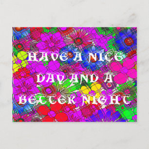 Carte Postale Belle couleur Extraordinaire motif floral design