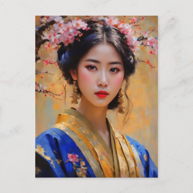 Carte Postale Belle dame coréenne princesse (Devant)