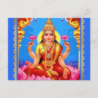 Carte Postale Belle déesse Golden Lakshmi Diwali