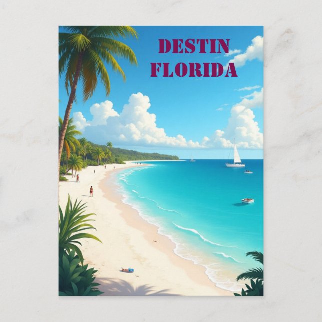 Carte Postale Belle Destin Florida Sunset Beach (Devant)