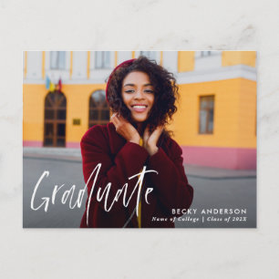 Carte Postale belle écriture moderne graduation faire-part