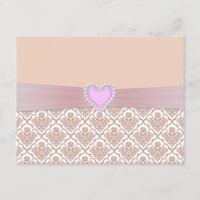 Carte Postale Belle élégante perles blanches effet coeur (Devant)