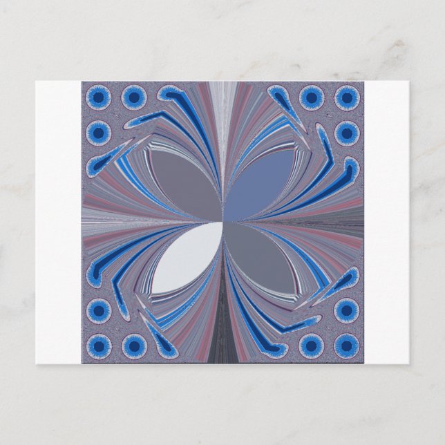 Carte Postale Belle étonnante Papillon bleu doux couleurs Art (Devant)