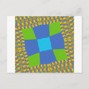 Carte Postale Belle Extraordinaire Vert Bleu Cyan Art Design d'i