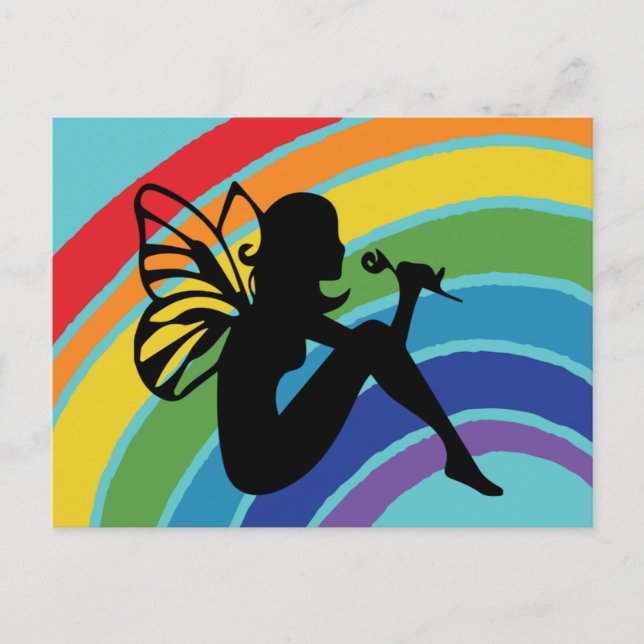 Carte Postale Belle Fée arc-en-ciel LGBT (Devant)
