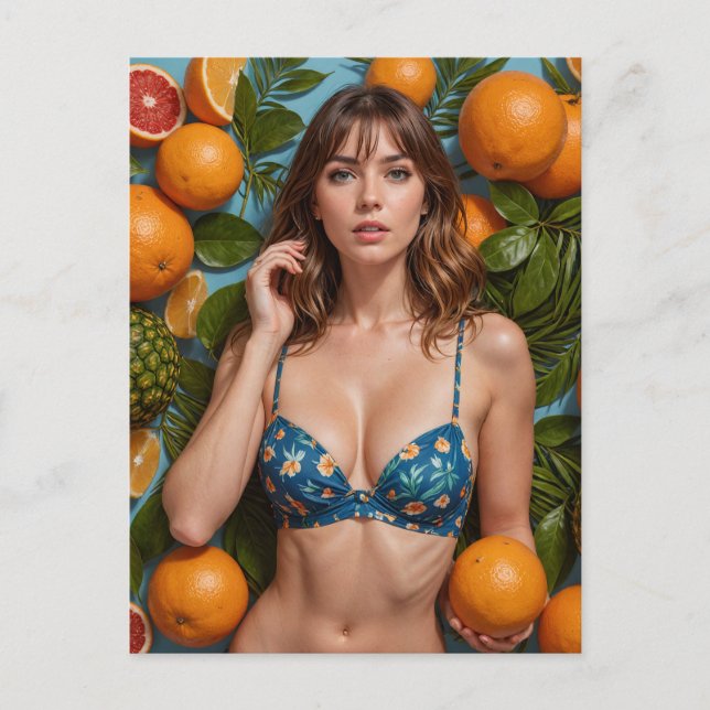 Carte Postale Belle Femme Aux Oranges (Devant)
