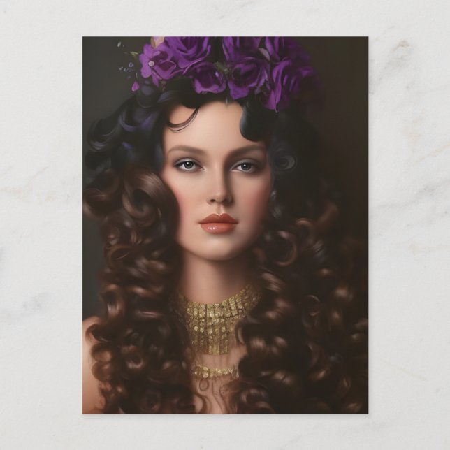 Carte Postale Belle Femme Courbe Haired (Devant)