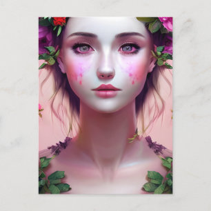 Carte Postale Belle femme éthérée Art Fantastique