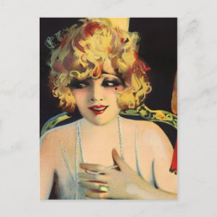 Carte Postale Belle femme jouant avec des perles
