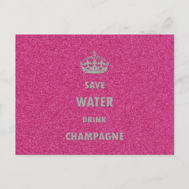 Carte Postale Belle fille cool économiser de l'eau boire du cham (Devant)