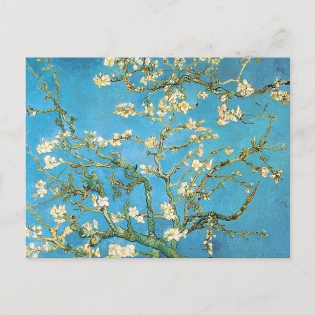 Carte Postale Belle fleur d'amande peinture antique (Devant)