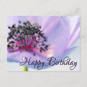 Carte Postale Belle Fleur d'Anniversaire Gros plan Pastel