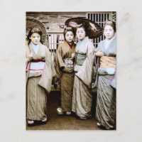 Belle Geisha Vintage à Kimonos Vieux Japon