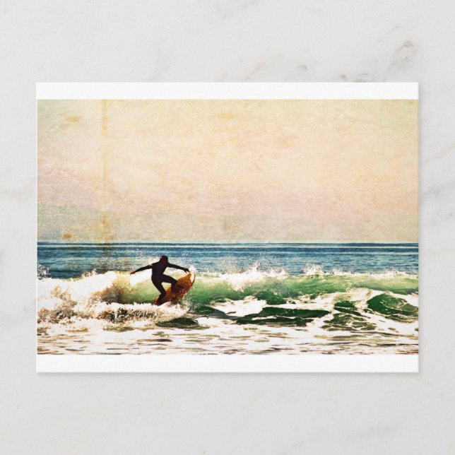 Carte Postale Belle Huntington Beach Surfer Riding Waves (Devant)