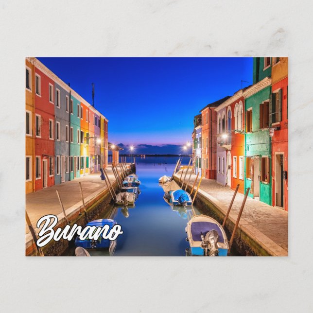 Carte Postale Belle Île De Burano, Italie (Devant)