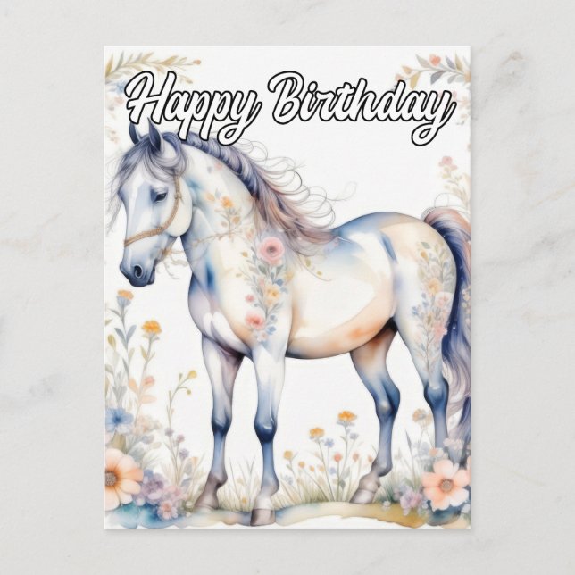 Carte Postale Belle illustration de cheval Majestic (Devant)