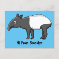 Belle illustration de tapir de dessin animé