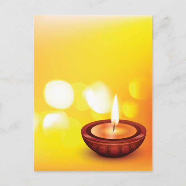 Carte Postale Belle illustration diwali diya (Devant)