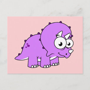 Carte Postale Belle Illustration D'Un Tricératops.