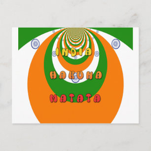 Carte Postale Belle Inde couleurs drapeau national Hakuna Matata
