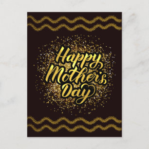 Carte Postale Belle Joyeuse Fête des Mères Huile d'or
