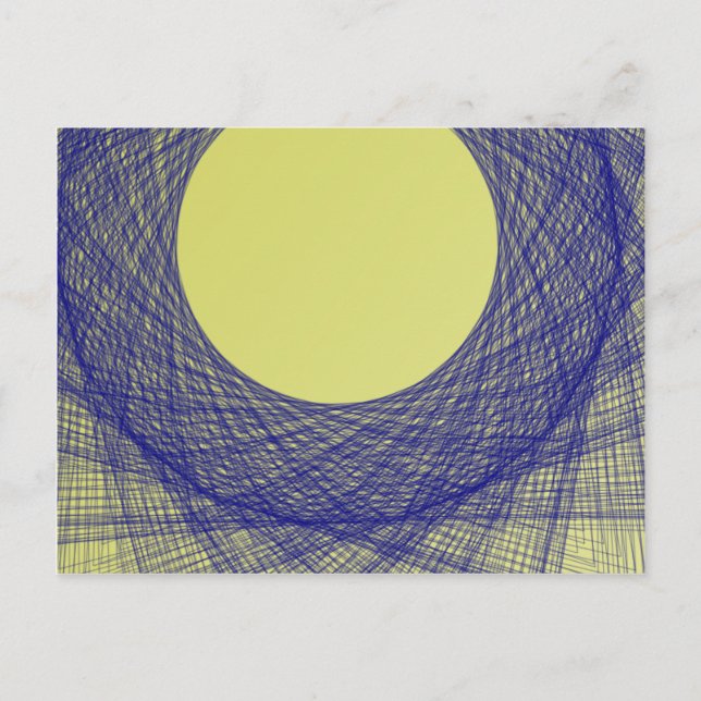 Carte Postale belle lune claire couleur bleu (Devant)