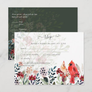 Carte Postale Belle Mariage d'Oiseaux Cardinal Rouge