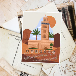 Carte Postale Belle Médina Rouge Marrakech Koutoubia