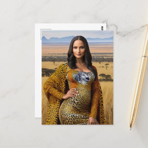 Carte Postale Belle Mona Lisa Sur Safari