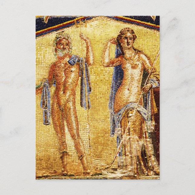 Carte Postale BELLE mosaïque de Pompéi (Devant)