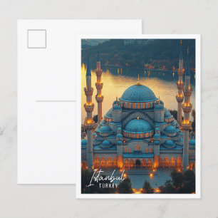 Carte Postale Belle Mosquée Bleue Istanbul Turquie