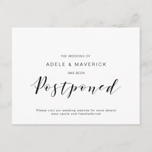 Carte Postale Belle, Noir, Faire-part de mariage Postponed