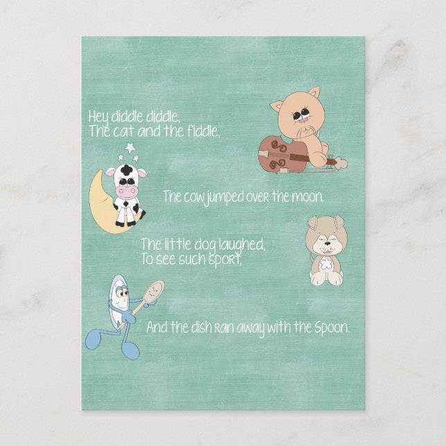 Carte Postale Belle Nourriture Bébé Rhymes (Devant)