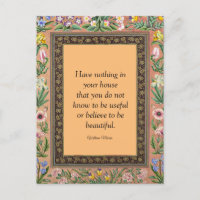 Belle ou utile, Citation de William Morris, Post