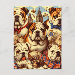 Carte Postale Belle peinture anglaise de Bulldog