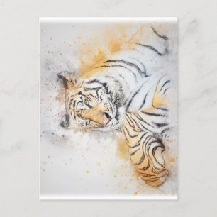 Carte Postale Belle peinture sur tigre du Bengale