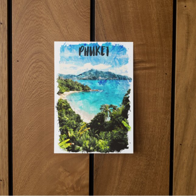 Carte Postale Belle Phuket Thaïlande Beach Paradise (phuket thailand tropical watercolor postcard)