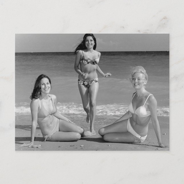 Carte Postale Belle Plage Bikini Temps d'été Filles (Devant)