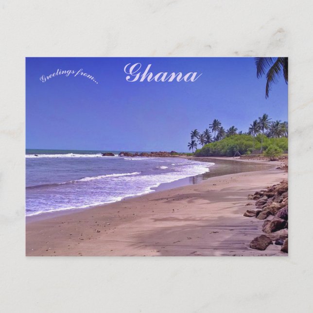 Carte Postale Belle plage de Kokrobite au Ghana (Devant)