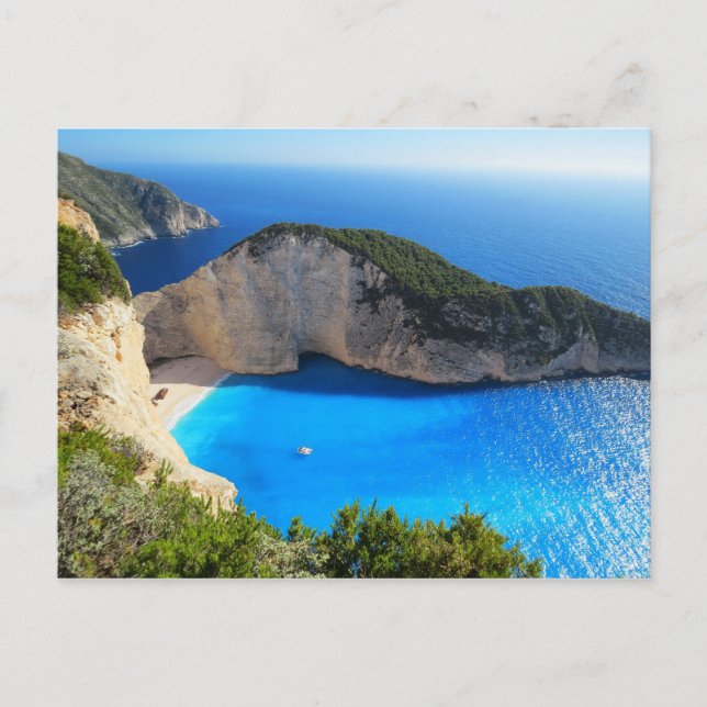 Carte Postale Belle plage de Navagio, Grèce (Devant)